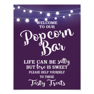 POPCORN BAR party or wedding sign