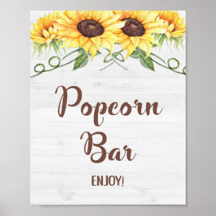 POPCORN BAR Sunflower Shower or Party Sign