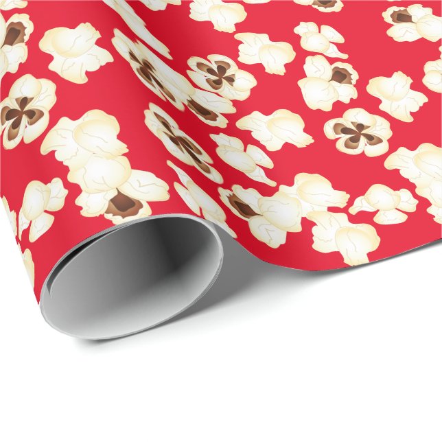 Popcorn Birthday Party Movie Theatre Wrapping Paper (Roll Corner)