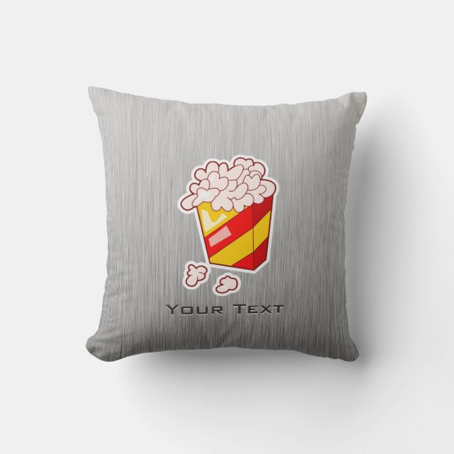 Popcorn; Brushed metal-look Throw Pillow (Front)
