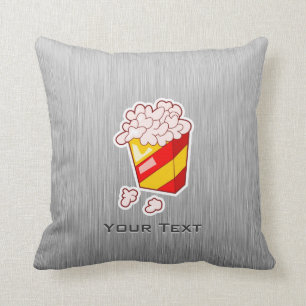 Popcorn; Brushed metal-look Throw Pillow