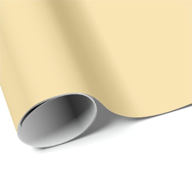 Popcorn Butter Yellow Solid Colour Print Wrapping Paper (Roll Corner)