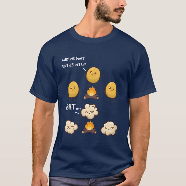 Popcorn Camping Funny Quote Popcorn friend T-Shirt (Front)