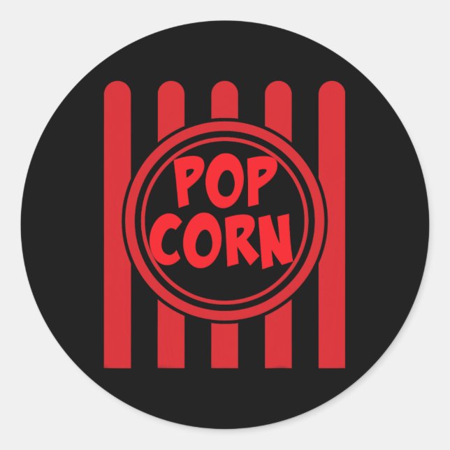 Popcorn Carnival Costume Shirt Funny Red White Str Classic Round Sticker (Front)