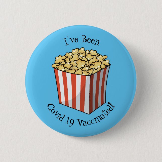 Popcorn cartoon illustration 2 inch round button (Front)