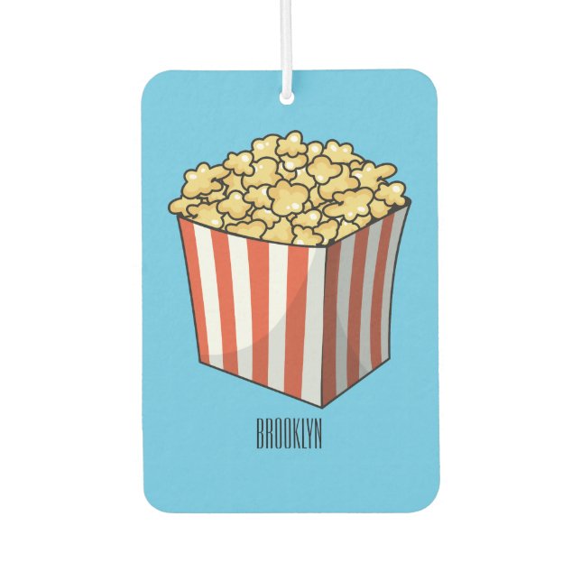 Popcorn cartoon illustration  air freshener (Front)