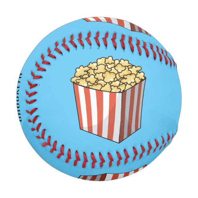 Popcorn cartoon illustration  baseball (Front Left)