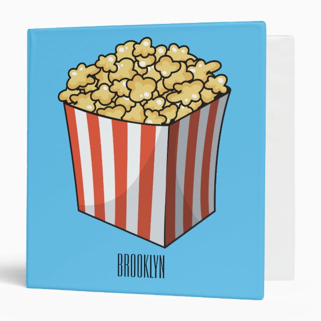Popcorn cartoon illustration  binder (Front/Inside)