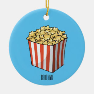 Popcorn cartoon illustration  ceramic ornament