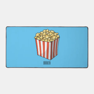 Popcorn cartoon illustration desk mat
