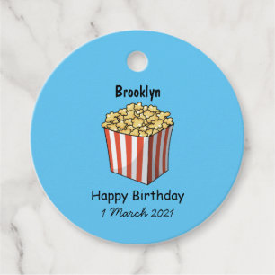 Popcorn cartoon illustration favour tags