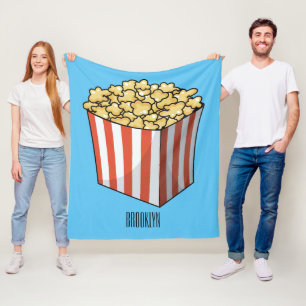 Popcorn cartoon illustration fleece blanket