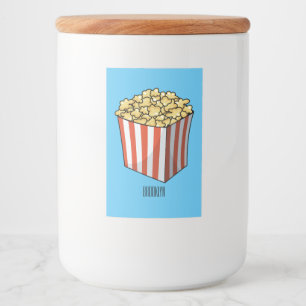 Popcorn cartoon illustration food label