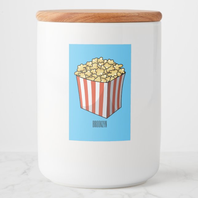 Popcorn cartoon illustration  food label (Front)