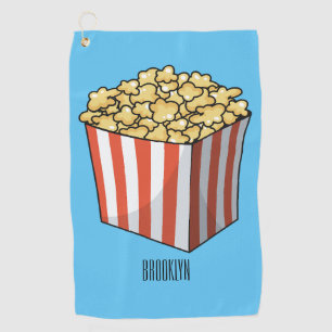 Popcorn cartoon illustration  golf towel