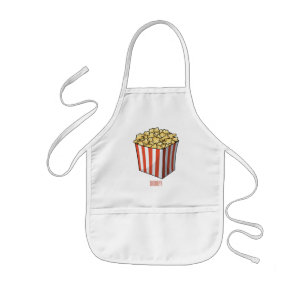 Popcorn cartoon illustration kids apron