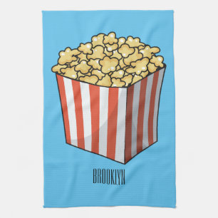 Popcorn cartoon illustration kitchen towel