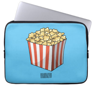 Popcorn cartoon illustration  laptop sleeve