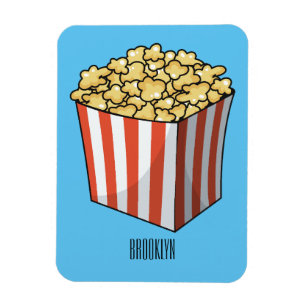 Popcorn cartoon illustration magnet