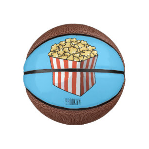 Popcorn cartoon illustration  mini basketball