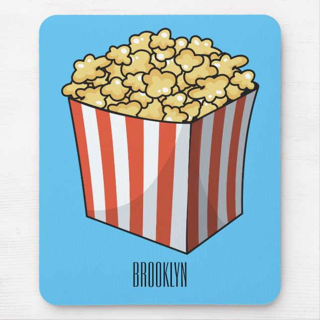 Popcorn cartoon illustration  mouse pad (Front)