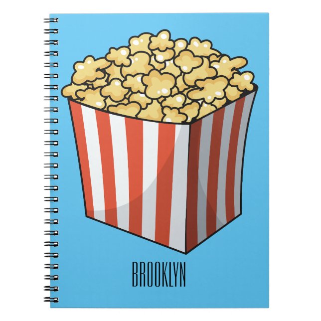 Popcorn cartoon illustration  notebook (Front)