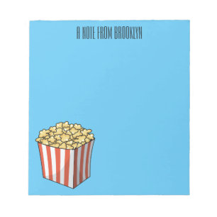 Popcorn cartoon illustration  notepad