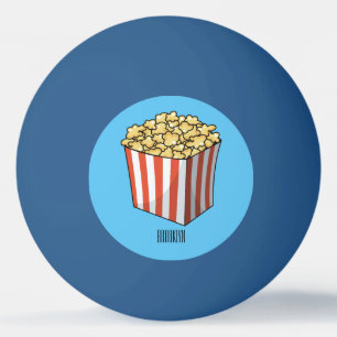 Popcorn cartoon illustration  ping pong ball