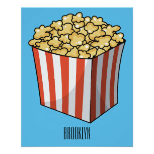 Popcorn cartoon illustration  poster