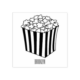 Popcorn cartoon illustration  rubber stamp