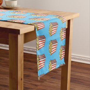 Popcorn cartoon illustration short table runner
