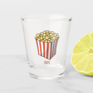 Popcorn cartoon illustration shot glass