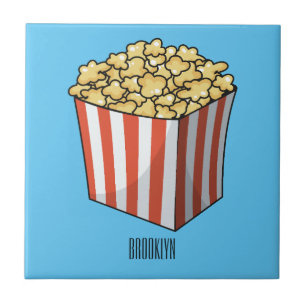 Popcorn cartoon illustration  tile