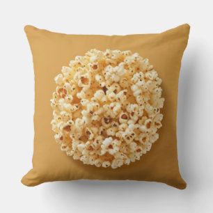 Popcorn Circle in a Brown Background Throw Pillow