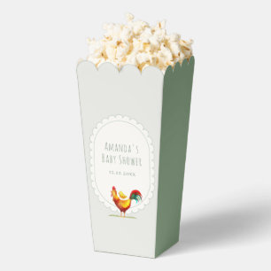 Popcorn Cottagecore Rooster Chick Baby Shower Favor Box