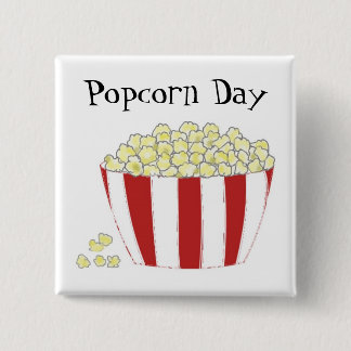Popcorn Day 2 Inch Square Button