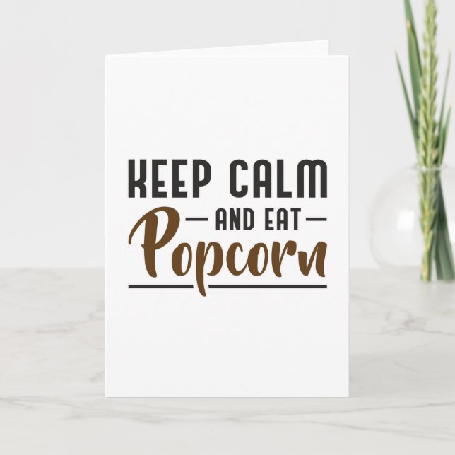 Popcorn Day Cinema Movie Keep Calm Snack Gift Idea Card (Front)