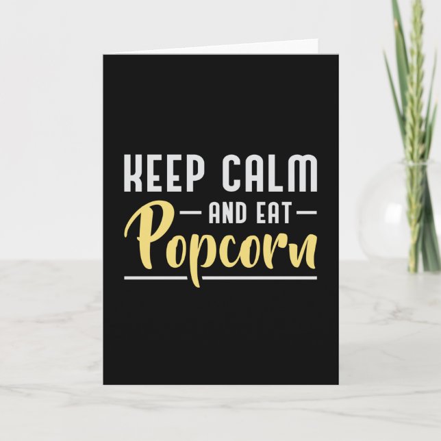 Popcorn Day Cinema Movie Snack Keep Calm Gift Idea Card (Front)