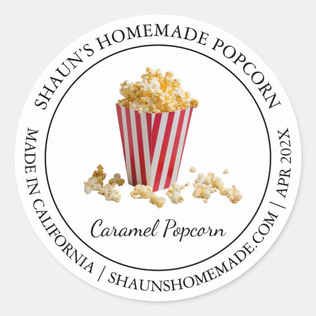 Popcorn étiquette moderne (Devant)