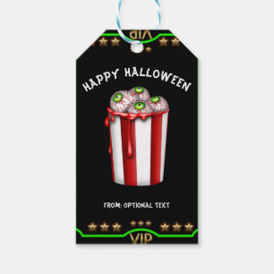 Popcorn Eyeball Halloween Fright Night Party Favou Gift Tags