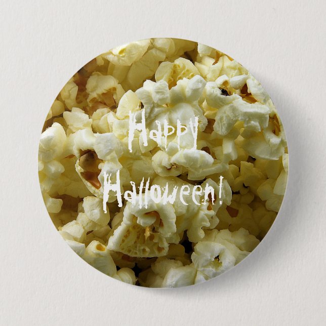popcorn Halloween 3 Inch Round Button (Front)