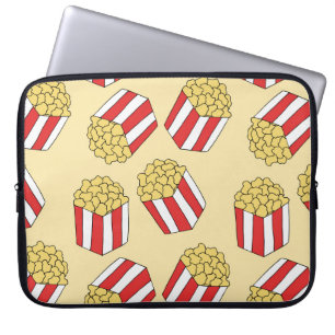 Popcorn hand drawn, colourful seamless pattern. laptop sleeve