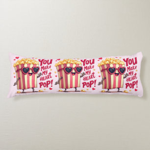 Popcorn Heart Pop Valentine Design Body Pillow