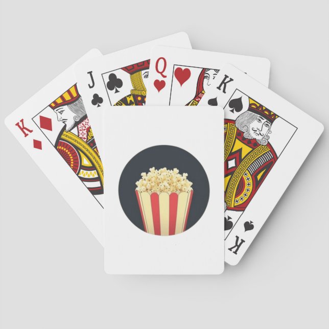 Popcorn in a Black Circle Background Playing Cards (Back)