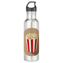 Popcorn in a Brown Circle Background