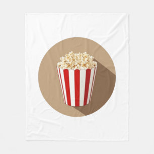 Popcorn in a Brown Circle Background Fleece Blanket