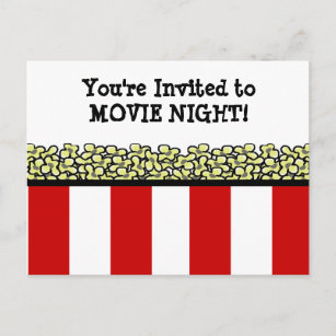 Popcorn Invitation Postcard