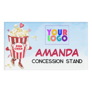 Popcorn Logo Name Tag