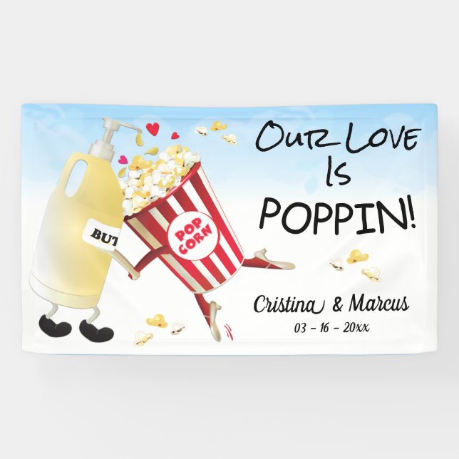  Popcorn Love Wedding Banner (Horizontal)