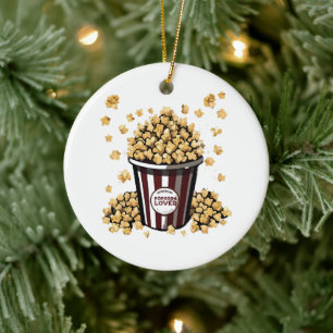 Popcorn Lover Ceramic Ornament